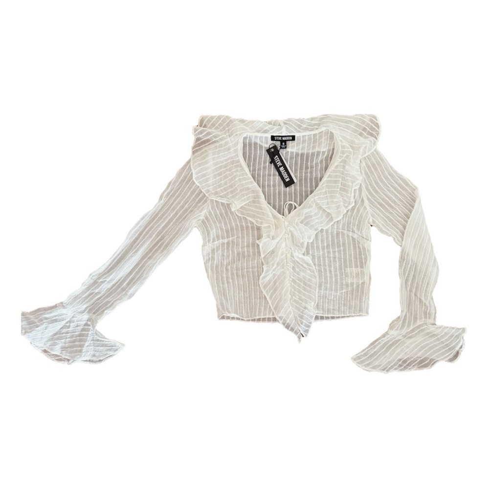 NWT ✨ Steve Madden White Ruffled Sheer Top